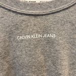 Calvin Klein  Jeans Women’s Size Small Gray‎ Sweatshirt Cropped Long Sleeve Boxy Photo 1