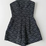 Keepsake Black White Geometric Print Strapless Romper Playsuit Shorts Revolve S Photo 0