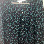 J Jill Ponte Knit Midi Dress Casual/Career Green Animal Print Medium Pullover EC Size undefined Photo 5