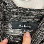 Aakaa Woman's Sz L Marled Gray Long Flared Bell Sleeve Mock Neck Sweater Dress Photo 2