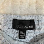 Lucy Paris  Baby Blue Eyelet Tie Neck Square‎ Large Cropped Top Photo 1