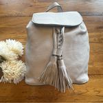 Rebecca Minkoff Cream Pebbled Leather Backpack with Lace Up and Tassel Detail Photo 15