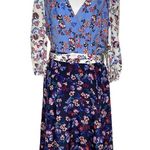 1901 Colorblock Floral V Neck Faux Wrap Tie at the Waist Dress Size 12 Photo 7