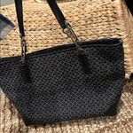 Coach Madison Op Art Needlepoint East West Tote- Black Photo 3