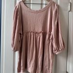 Anthropologie MABLE ROSE COLOR ROMPER PEASANT SLEEVES DEEP POCKETS nwot Pink Size L Photo 0
