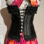 Vintage Corset cinched waister lace goth rave shape wear Photo 3
