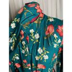 Handmade shirt dress kitten bow floral teal green white peach bespoke Photo 4