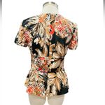 Trina Turk tropical print peplum blouse Size 2 Photo 1
