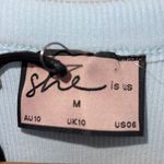 She Is Us Womens Crew Neck Ribbed Ruched Side Bodycon Tank Dress Blue Medium NWT Photo 4