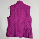 Talbots Diamond Quilted Riding Puffer Vest Women's Medium Purple Fleece Lined Photo 10
