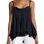 Cinq à Sept Cinq a Sept Zanna ruffled silk crepe de chime peplum top in midnight blue small Photo 0