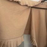 ONE SIZE Tan Pleated Trim Open Front Armless Over The Shoulder Cape Jacket Size M Photo 4
