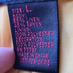 Sara Isabella Eyelet Cropped Jacket Womens Large Yellow Linen Blend Vintage Photo 5