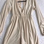 Charlotte Russe Cream/Nude Velvet Romper Photo 0