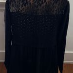 Forgotten Grace Black Lace Crochet Long Sleeve Blouse Tunic, size S Photo 1