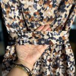 Nicole Miller Flared Leopard Print Wrap Midi/ Maxi Dress. Size Small Photo 8