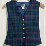Pendleton Vtg  Petites 4 Tartan Plaid 100% WOOL Vest Gold Button USA Tailored Photo 0