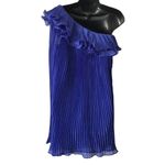 Chelsea and Violet Pleated One Shoulder Blue Dress Small Holiday Party Dress NEW Photo 3