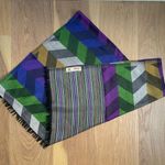 Girnar Shawl Scarf 100% New Wool Purple Green Grey Royal Blue Bronze 28” x 84” Photo 0