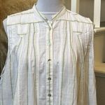 Free People Striped Button Sleeveless Peplum Top Shirt Blouse Cotton Size XS Photo 1