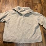Acne Studios  Sweater Size XS Sadea Wool 3/4 Zip Elbow Patch Natural Ribbed Collr Photo 2