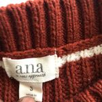 a.n.a  Brown burgundy white striped long sleeve sweater slightly oversize. Measurement in pics Photo 3