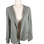 Adrienne Vittadini  gray linen blend open cardigan L Photo 1