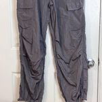 White Fox Boutique White Fox Parachute Cargo Pants Women’s Charcoal Nylon Sz XS Skater Drawstrings Photo 3