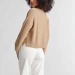 Quince  organic cotton camel cropped cardigan sweater Photo 3