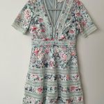 Just Me Mint Green Floral Crochet Eyelet Dress Photo 4