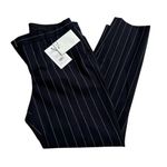 Theory  NWT womens 6 Navy & white Traceable Wool pinstriped Cropped Pants Photo 1