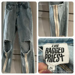 The Ragged Priest ASOS  Distressed Ripped‎ Straight Leg Jeans Zipper Legs Size 24 Photo 1