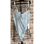 NWT Blashe Teddy Bodysuit Sz M Blue Sheer Lace Accents Snap Closure Exo… Photo 1