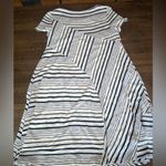 Maeve Anthropologie  Abstract Stripe Dress navy and white - Small Photo 8