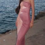 ZARA dress maxi midi corset fitted bodycon mauve beige wedding party cocktail Photo 5