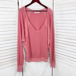 Free People  Santa‎ Clara Thermal Oversized Shirt Coral Pink Orange Medium Photo 8
