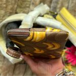 Coach Authentic Signature Coated leather BANANA zip top wristlet Photo 5
