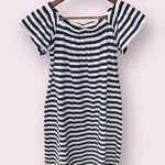 Motherhood Maternity Blue and White Striped Off Photo 0