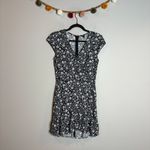 J.Crew  Mercantile Navy Blue White Floral Wrap V-Neck Ruffle Dress Photo 1