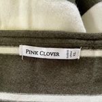 Pink Clover New  Curved Hem Striped Sweater Valencia Olive Green Ivory Size XL Photo 15