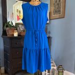 Calvin Klein  Sleeveless Tiered Dress in Capri Blue Size 16 Photo 6
