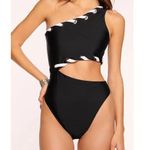 Ramy Brook NWT Verdie Lace-Up One-Shoulder One-Piece Swimsuit Size Large Photo 0