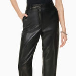 Aritzia  Babaton Belted High Waist Black Pant Faux Leather size 6 Photo 0