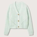 Mango MNG Ribbed Knit Aqua Green Cardigan Sweater NWT Plus 3XL Photo 0