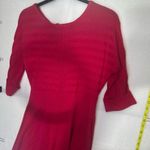 Eliza J Red Fitted Peplum Blouse with Gold Zipper Photo 0