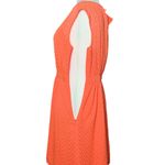 J.Crew Neon Orange Sleeveless chiffon Womens 4 Mini Dress in zigzag Beach Style Photo 6