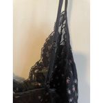 Victoria's Secret  Floral Lace Trim Slip Dress Black Pink Mini Lingerie VTG‎ Photo 9