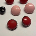 Lot of 5 Vintage /Modern Costume Earrings Clip On Screw On Pink Red Black Etc Photo 3