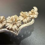 Unique Vintage 925 Sterling Silver Hibiscus Flowers Slider Collar Pendant 8g. Photo 7