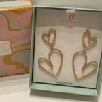 House of Harlow NWT  dangling heart hoop glass stone earrings Photo 3